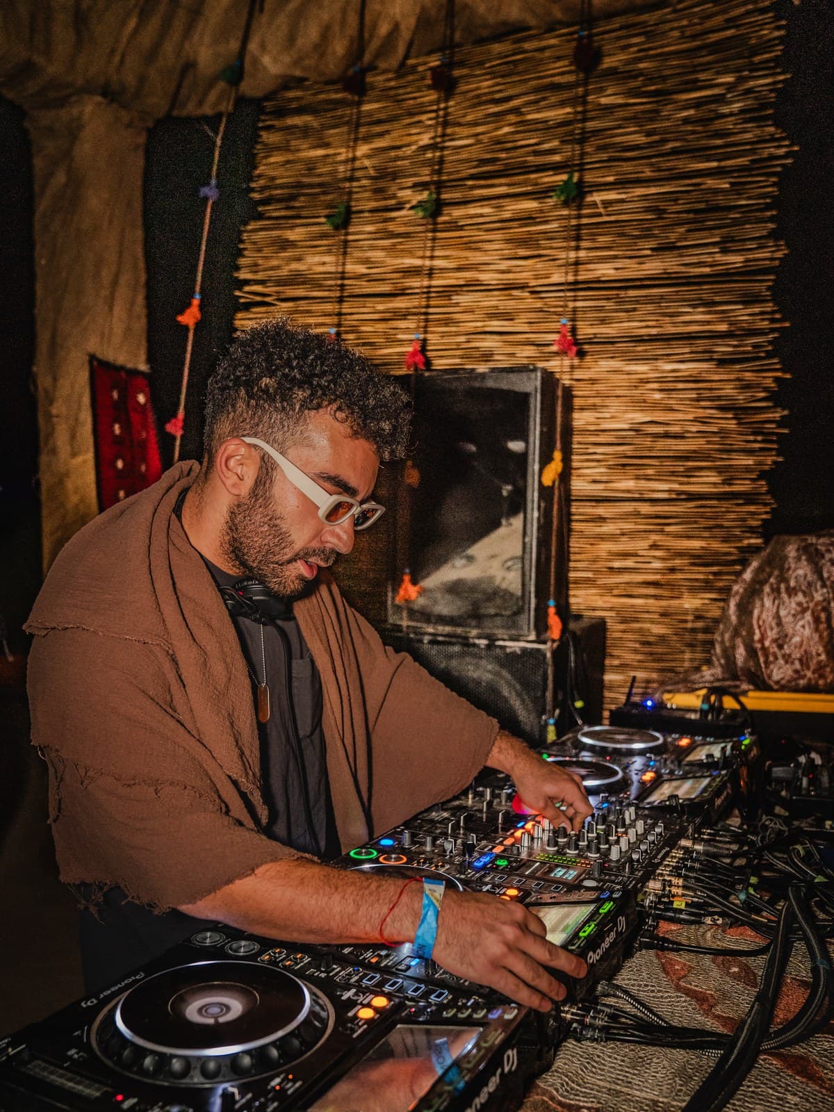 Omar Ranti performing in the DJ booth