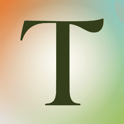 Therma app icon: a serif T in olive on the brand aurora gradient